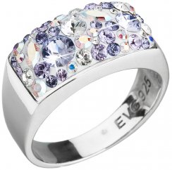 Strieborný prsteň s kryštálmi Swarovski fialový 35014.3 Violet
