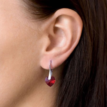 Sada šperkov s kryštálmi Swarovski náušnice a prívesok červené srdce 39003.4 Siam