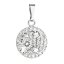 Strieborný prívesok s kryštálmi Swarovski biely okrúhly 34225.1 Krystal
