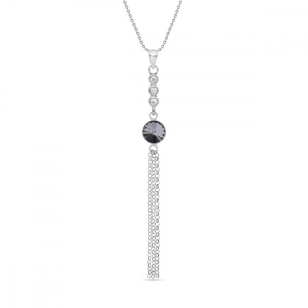 Náhrdelník šedý sa Swarovski Elements Ballena NC1122SS29BD Black Diamond