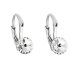 Stříbrné náušnice visací s krystaly Swarovski bílé kulaté 31230.1 Krystal
