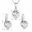 Sada šperků s krystaly Swarovski náušnice, řetízek a přívěsek bílé srdce 39141.1 Krystal