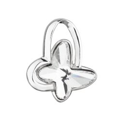 Strieborný prívesok s kryštálmi Swarovski biely motýľ 34232.1 Kryštál