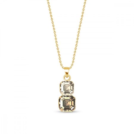 Náhrdelník  hnědý se Swarovski Elements Imperial Duo NTG44802GSLCT Light Colorado Topaz