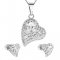 Sada šperků s krystaly Swarovski náušnice, řetízek a přívěsek bílé srdce 39170.1 Krystal