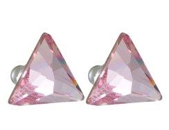 Náušnice so Swarovski Elements trojuholník Light Rose 11 mm