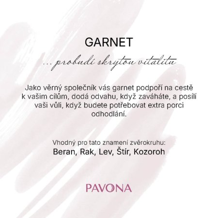 Náramek s pravými garnet kameny 43055.3 ocel