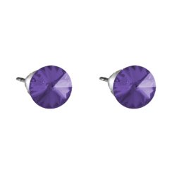 Náušnice fialové Rivoli so Swarovski Elements Tanzanite 8 mm