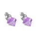 Náušnice se Swarovski Elements kostka Violet 6 mm