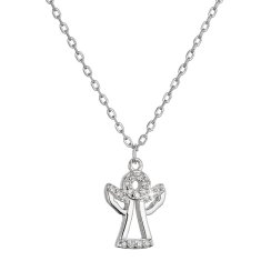 Strieborný náhrdelník anjel so zirkónmi 12105.1