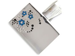 Vizitkár sa Swarovski Elements kvetina Capri Blue