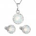 Sada šperkov s kryštálmi Swarovski náušnice, retiazka a prívesok biele opálové okrúhle 39352.7 White Opal