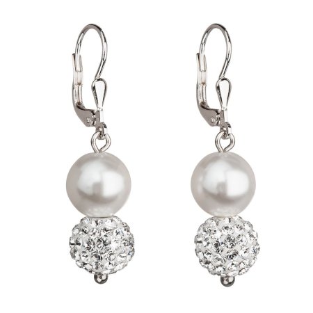 Náušnice so Swarovski Elements 31155.1 Biela