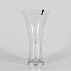 Sklenená biela váza so Swarovski Elements srdce v srdci 25 cm