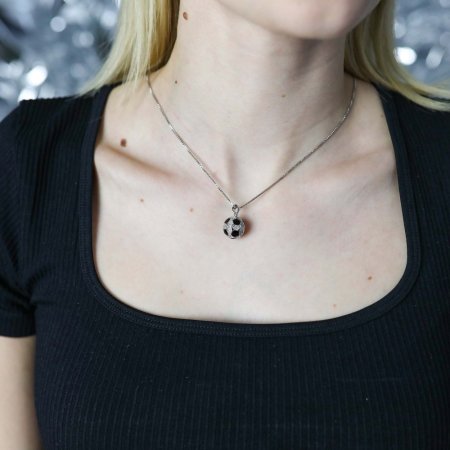 Strieborný prívesok futbalová lopta 14064.1 crystal