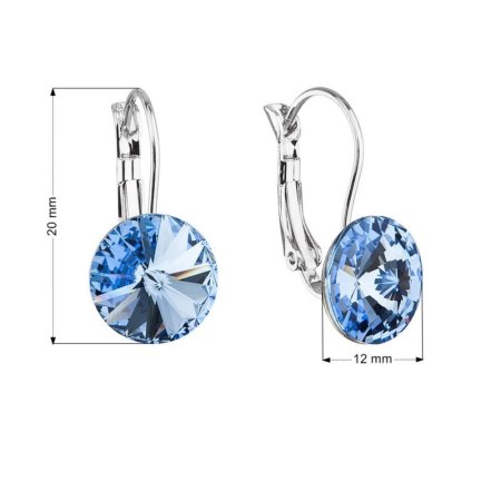 Náušnice Rivoli se Swarovski Elements Light Sapphire 12 mm