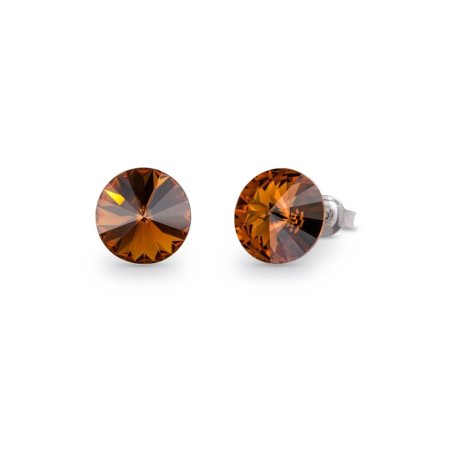 Náušnice Rivoli hnedé so Swarovski Elements Sweet Candy Studs K1122SS47ST Smoked Topaz 10 mm