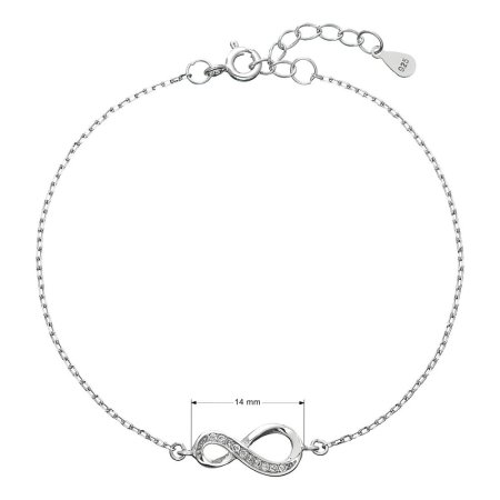 Strieborný náramok so zirkónmi infinity 13009.1