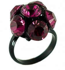 Prsten růžový se Swarovski Elements Květinka Fuchsia