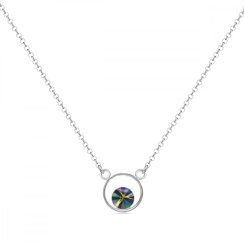 Náhrdelník dúhový so Swarovski Elements Fame NOM1122SS29RD Rainbow Dark
