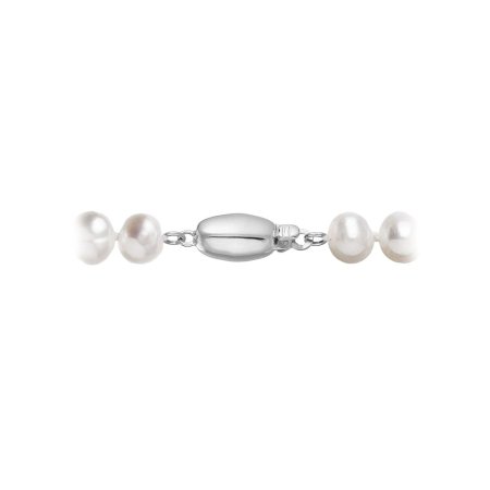 Perlový náhrdelník z riečnych perál so zapínaním z bieleho 14 karátového zlata 822001.1/9271B biely
