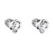 Stříbrné náušnice pecka s krystaly Swarovski bílé srdce 31139.1 Krystal