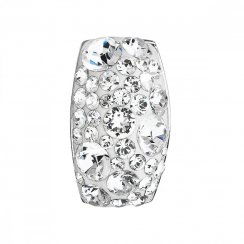 Stříbrný přívěsek s krystaly Swarovski bílý obdélník 34194.1 Krystal