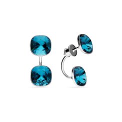 Náušnice Swarovski Elements tvare štvorca Netta KF447010IN Indicolite