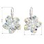 Stříbrné náušnice visací s krystaly Swarovski AB efekt kytička 31130.2 AB