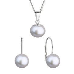 Perlová súprava so šedou riečnou perlou 29081.3 grey