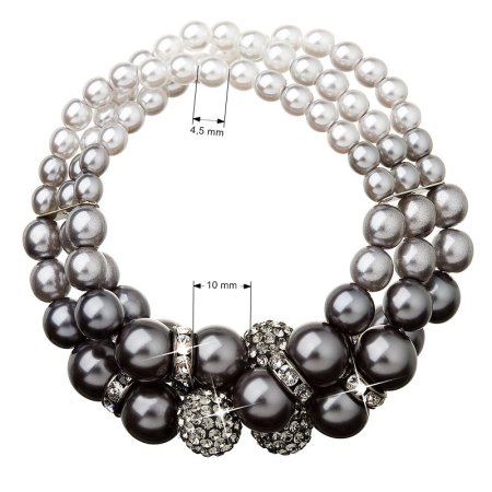 Náramok šedý so Swarovski Elements trojitý 33064.3 Grey