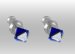 Náušnice modré so Swarovski Elements kocka Bermuda Blue 4 mm