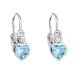 Strieborné detské náušnice visiace so zirkónom modré srdce 11178.3 Light Blue