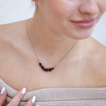 Náhrdelník s kamenem garnet 42037.3 ocel