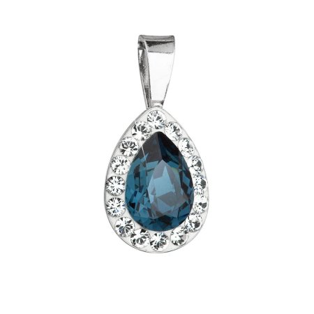 Strieborný prívesok s kryštálmi Swarovski modrá slza 34252.3 Montana