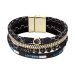 Náramek černý textilní široký 53010.3 black