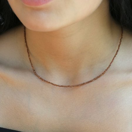 Náhrdelník s pravými smoky quartz kamene 42012.3 oceľ