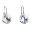 Strieborné náušnice visiace s kryštálmi Swarovski biele okrúhle 31106.1 Krystal