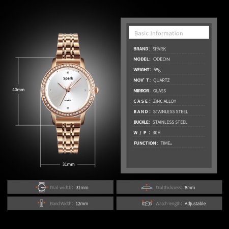 Dámske zlaté hodinky Odeon so Swarovski Elements Z1311G