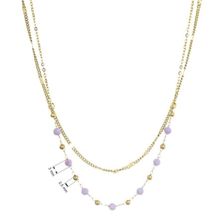 Náhrdelník ocelový s ametystem 42029.3