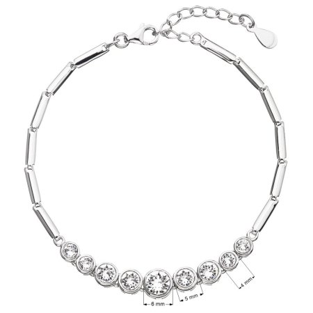 Stříbrný náramek se Swarovski krystaly bílý 33111.1 Krystal