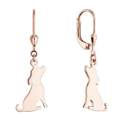 Pozlátené strieborné náušnice psy 61130 rose gold