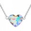 Stříbrný náhrdelník s krystaly Swarovski zeleno fialové srdce 32020.5 Paradise Shine