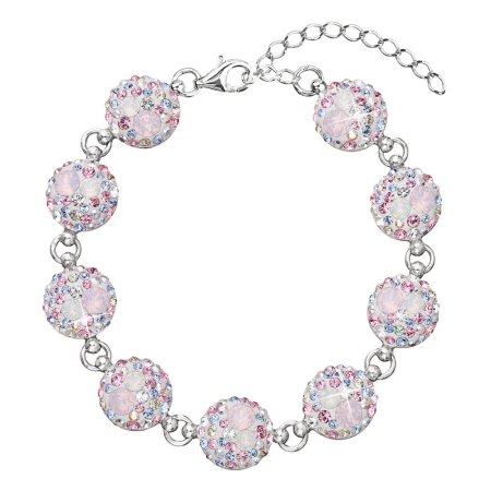 Strieborný náramok so Swarovski kryštálmi ružový 33048.3 Magic Rose