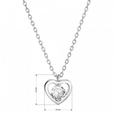 Stříbrný náhrdelník srdíčko se zirkonem 12063.1
