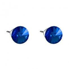 Náušnice tmavo modré Rivoli so Swarovski Elements Sapphire 8 mm