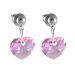 Náušnice se Swarovski Elements srdíčko Light Amethyst 10 mm
