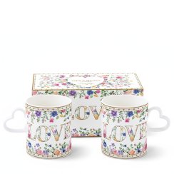 Sada dvoch porcelánových hrnčekov 320 ml Kvitnúca láska