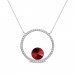 Strieborný náhrdelník červený so Swarovski Elements Orbita NCD1122SS47SC Scarlet