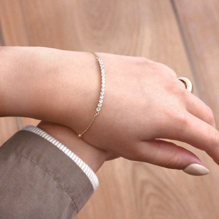 Pozlátený náramok so zirkónmi 13102.1